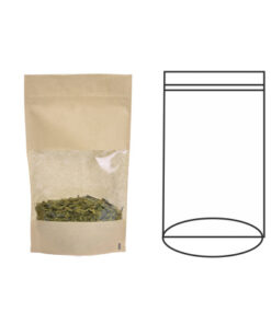 Bossa Zip Kraft amb Finestra 21+11x31Cm
