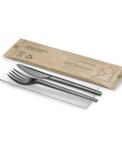 Pack 2 Coberts + Tovalló Reutilitzable CPLA Negro
