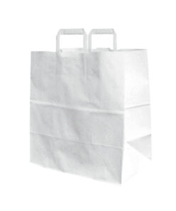 Bolsa Kraft Asa Plana 26x16x29 Blanca