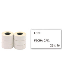 Rollo Etiqueta Blanca 26x16Cm Fecha p1000