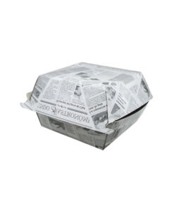 Caja Burger STD 10x10x9Cm Newpaper