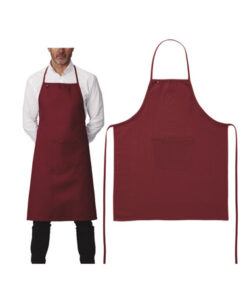 Delantal Peto 75x90Cm Burdeos 1 Bolsillo