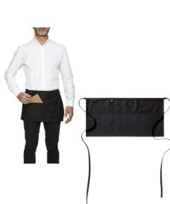 Mandil Monedero 65x30Cm Poliester/Algodón Negro 3 Bolsillos